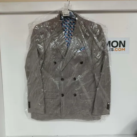 APPROXIMATELY 16 JACAMO OATMEAL LINEN LOOK DOUBLE BREASTED SUIT JACKETS IN VARIOUS SIZES