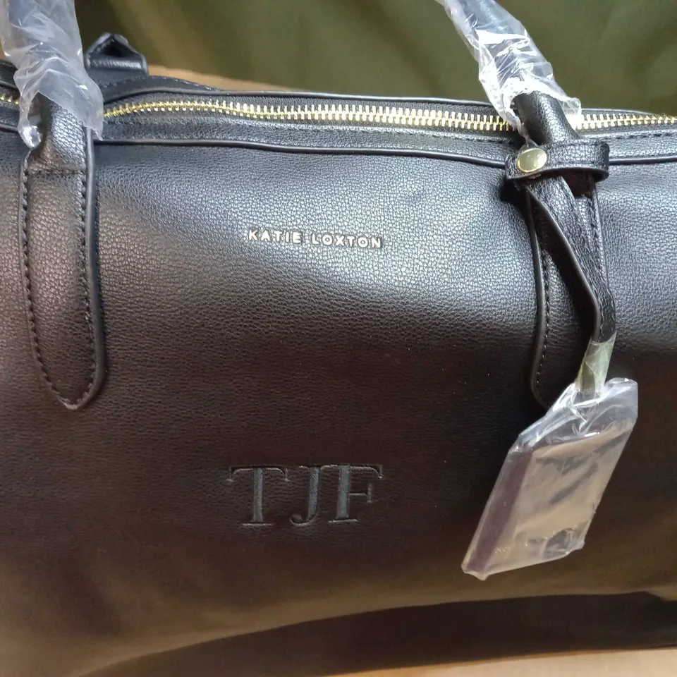 KATIE LOXTON BLACK/GOLD DETAILED WEEKEND BAG