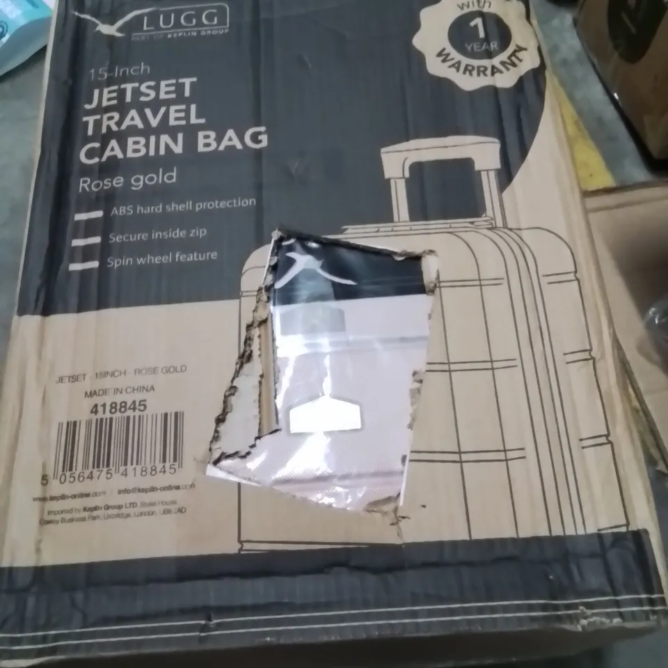 BOXED LUGG 15INCH JETSET TRAVEL CABIN BAG ROSE GOLD