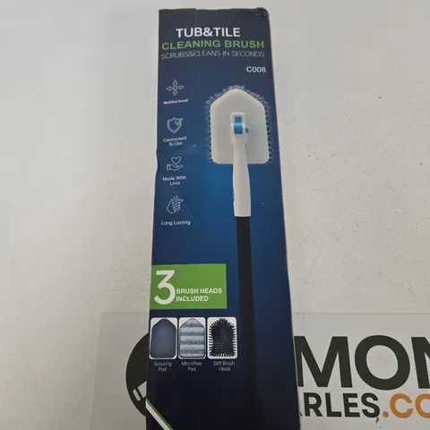 TUB & TILE CLEANING BRUSH KIT β BOXED, 3 INTERCHANGEABLE HEADS INCLUDED