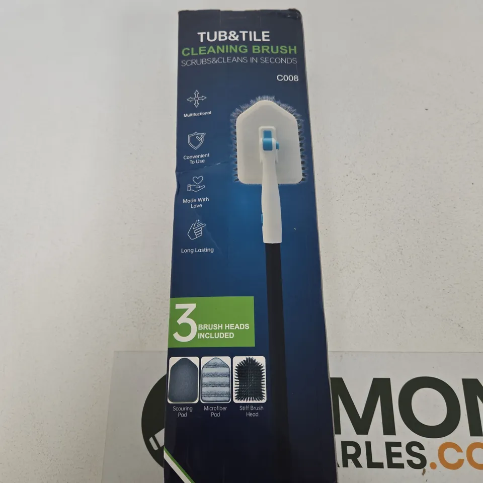 TUB & TILE CLEANING BRUSH KIT – BOXED, 3 INTERCHANGEABLE HEADS INCLUDED