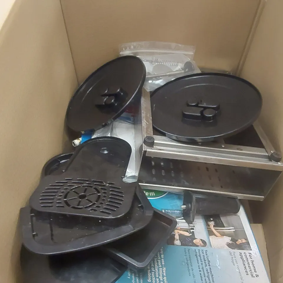 BOX CONTAINING ASSORTED ITEMS INCLUDING CATERING/COFFEE MACHINE PARTS ECT