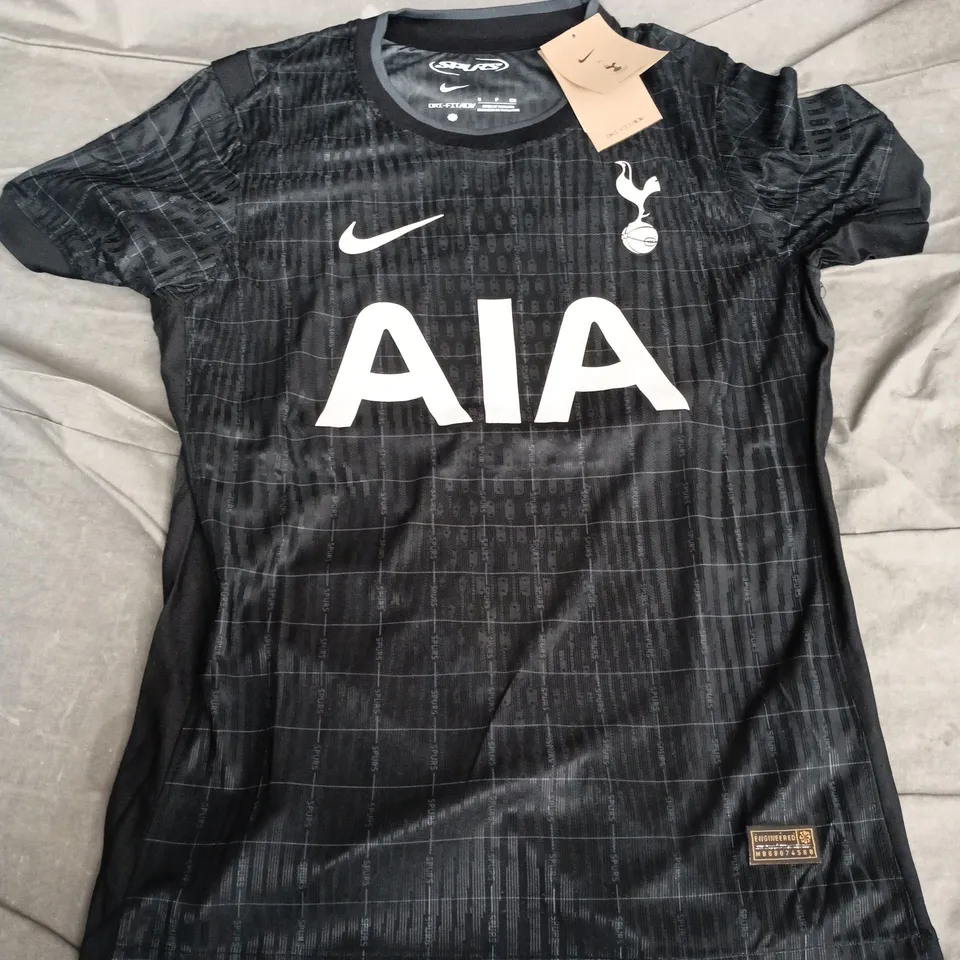 TOTTENHAM HOTSPUR FOOTBALL SHIRT – BLACK AWAY KIT WITH AIA SPONSOR, NIKE DRI-FIT - SMALL