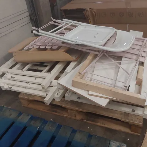 PALLET CONTAINING ASSORTED FURNITURE PARTS AND CHAIRS
