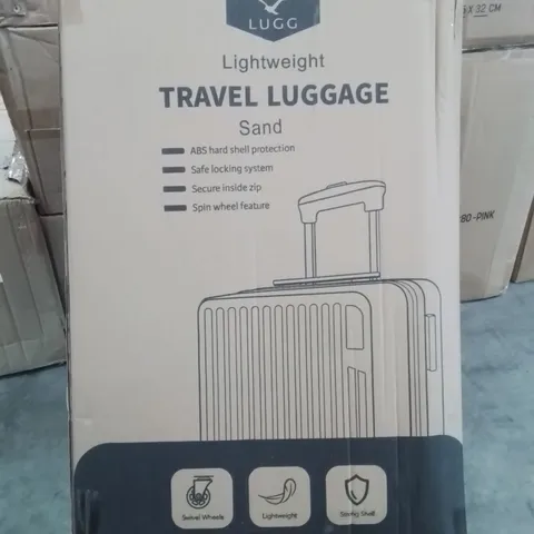 BOXED LUGG LIGHTWEIGHT TRAVEL SUITCASE -SAND-