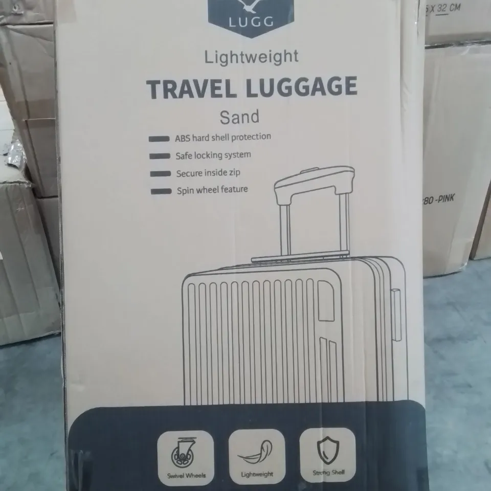 BOXED LUGG LIGHTWEIGHT TRAVEL SUITCASE -SAND-