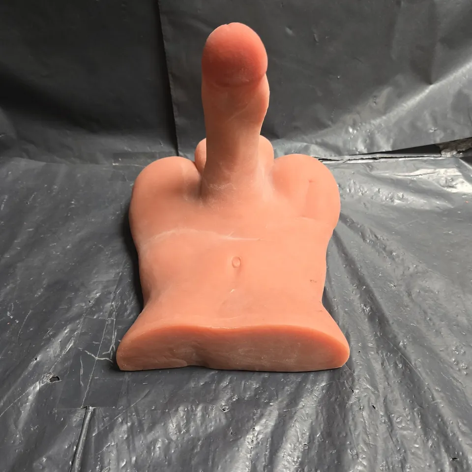 FLESH-COLORED POSEABLE SILICONE DILDO WITH TORSO BASE