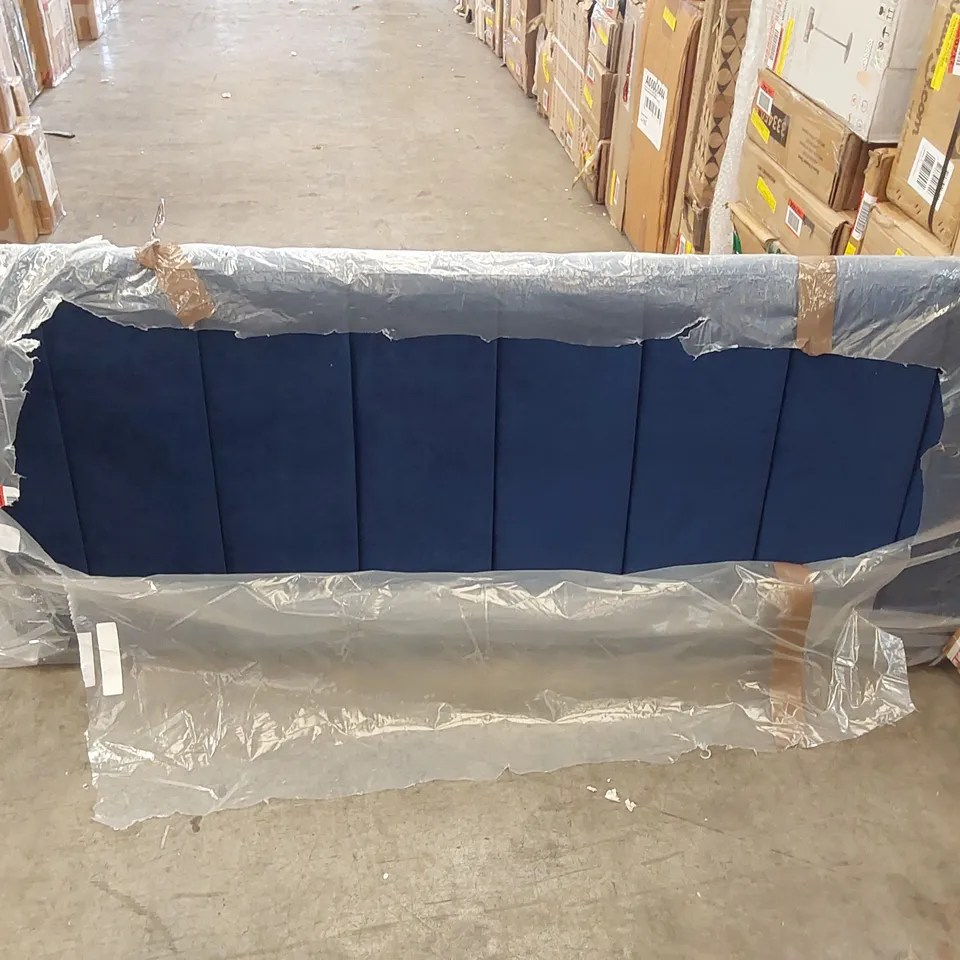 BAGGED THERESA UPHOLSTERED HEADBOARD - NAVY // SIZE: KING 150cm