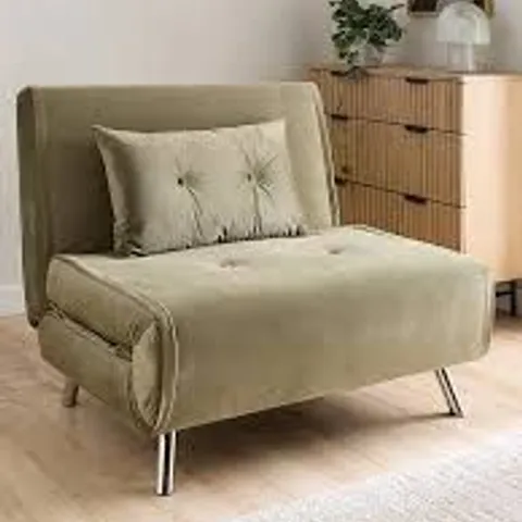BOXED RAFAEL VELVET SOFA BED - MOSS GREEN (1 BOX)