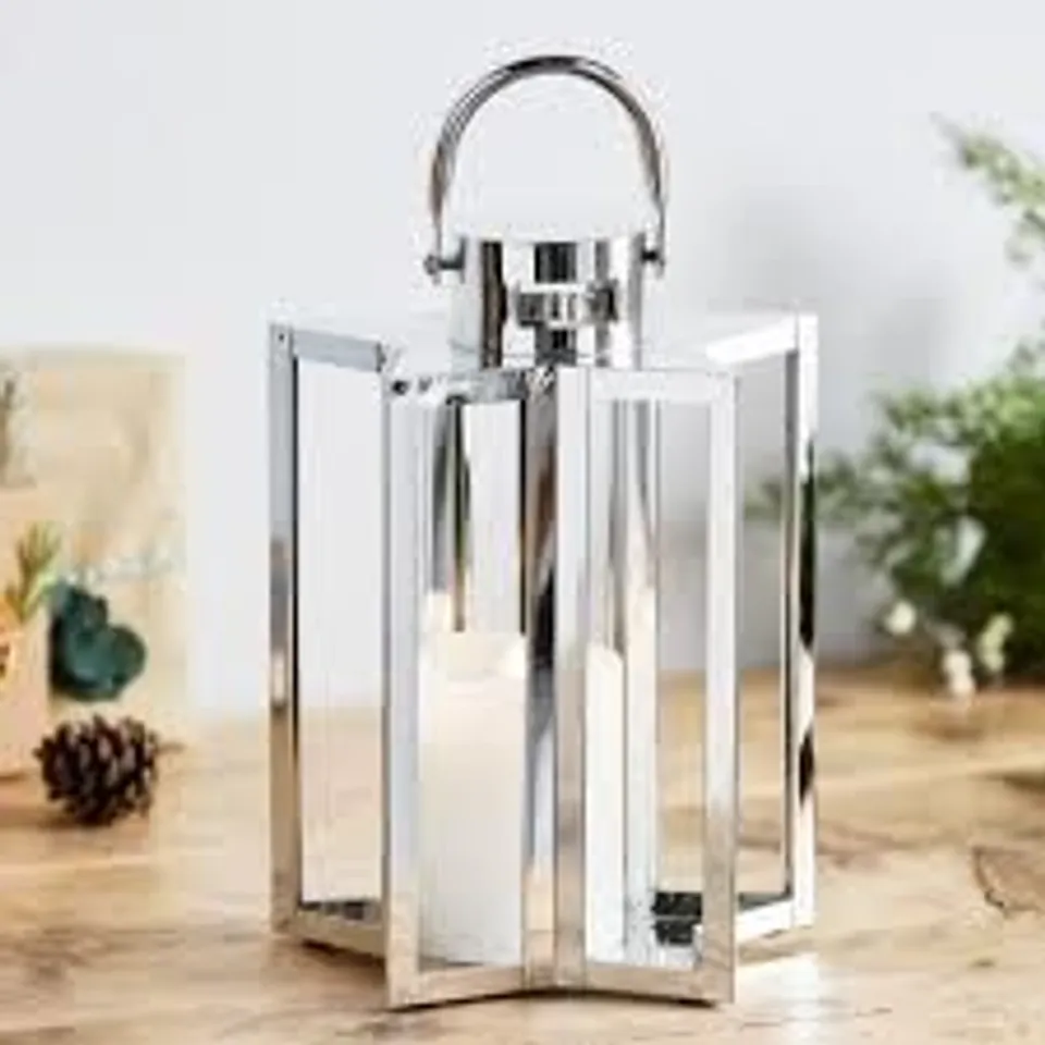 HOME STORIES STAR SHAPED LANTERN WITH FLAMELESS CANDLE