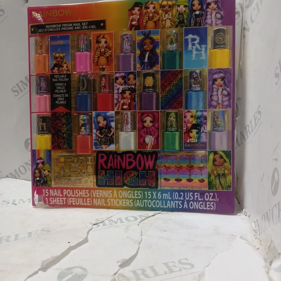 RAINBOW HIGH 15 PACK NAIL POLISH WITH NAIL STICKERS