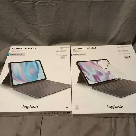 BOX APPROXIMATELY 10 ASSORTED LOGITECH COMBO TOUCH KEYBOARD CASES, NON UK VERSIONS