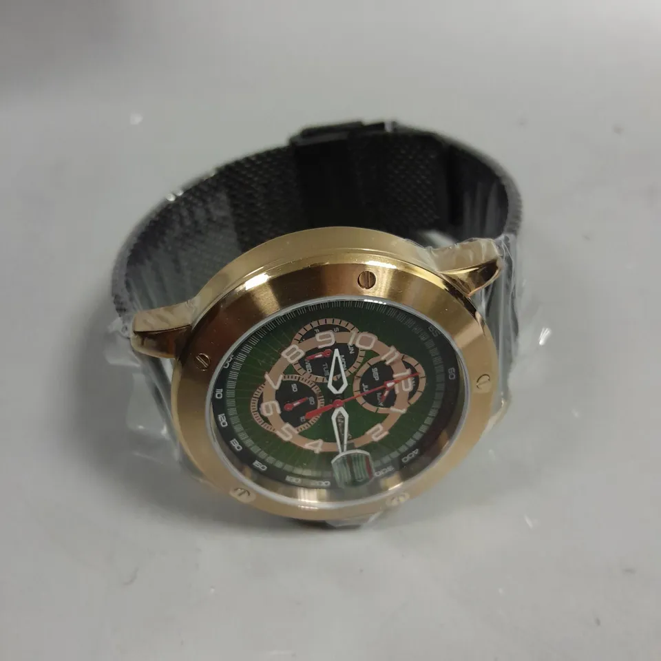 GAMAGES LIBERTY ROSE GREEN DIAL WATCH 