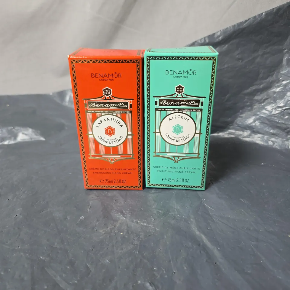 BENAMOR 2 ITEM SET: PURIFYING HAND CREAM 75ML + ENERGIZING HAND CREAM 75ML UNBOXED