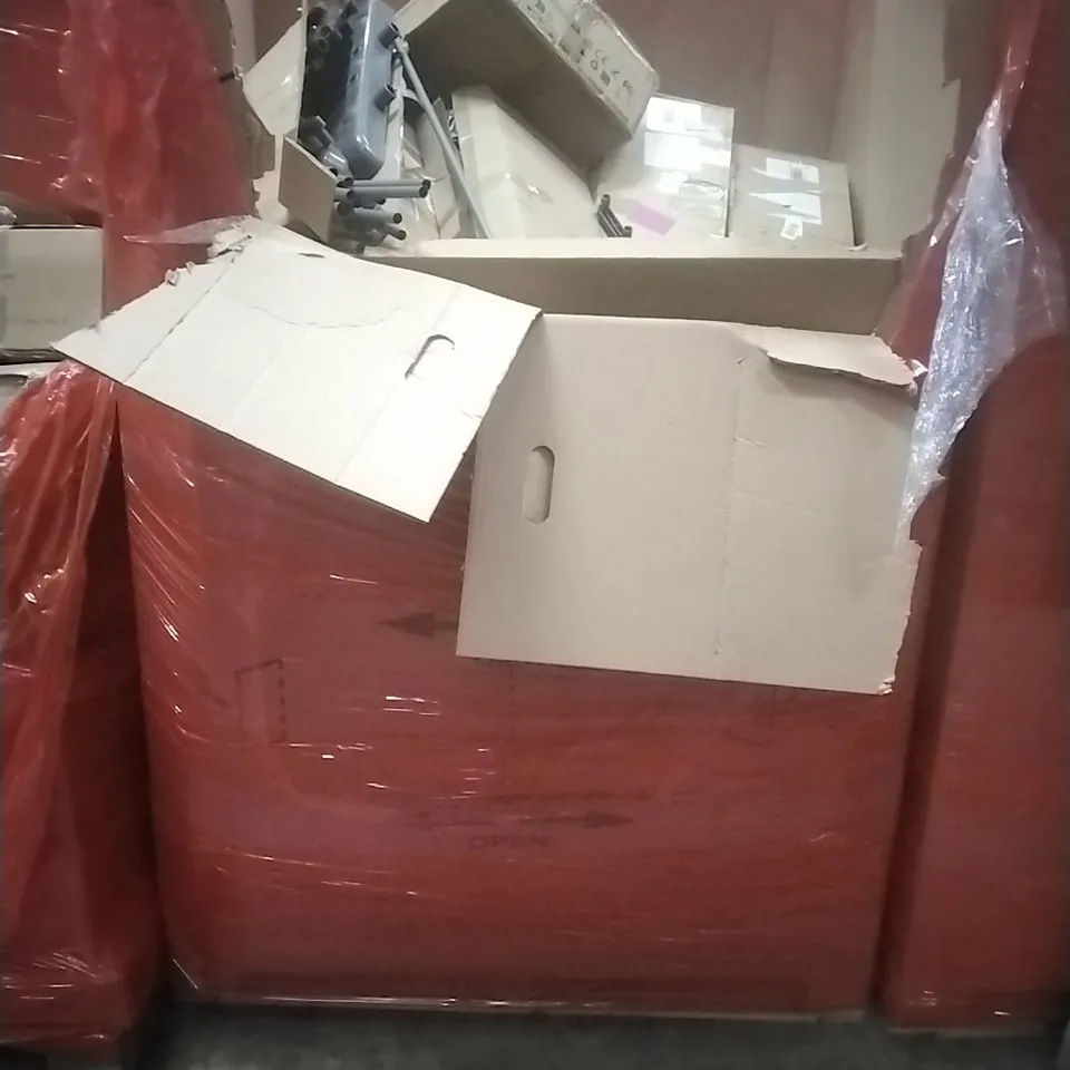 A PALLET CONTAINING ASSORTED HOUSEHOLD GOODS AND PRODUCTS TO INCLUDE;BOXED FURNITURE ETC