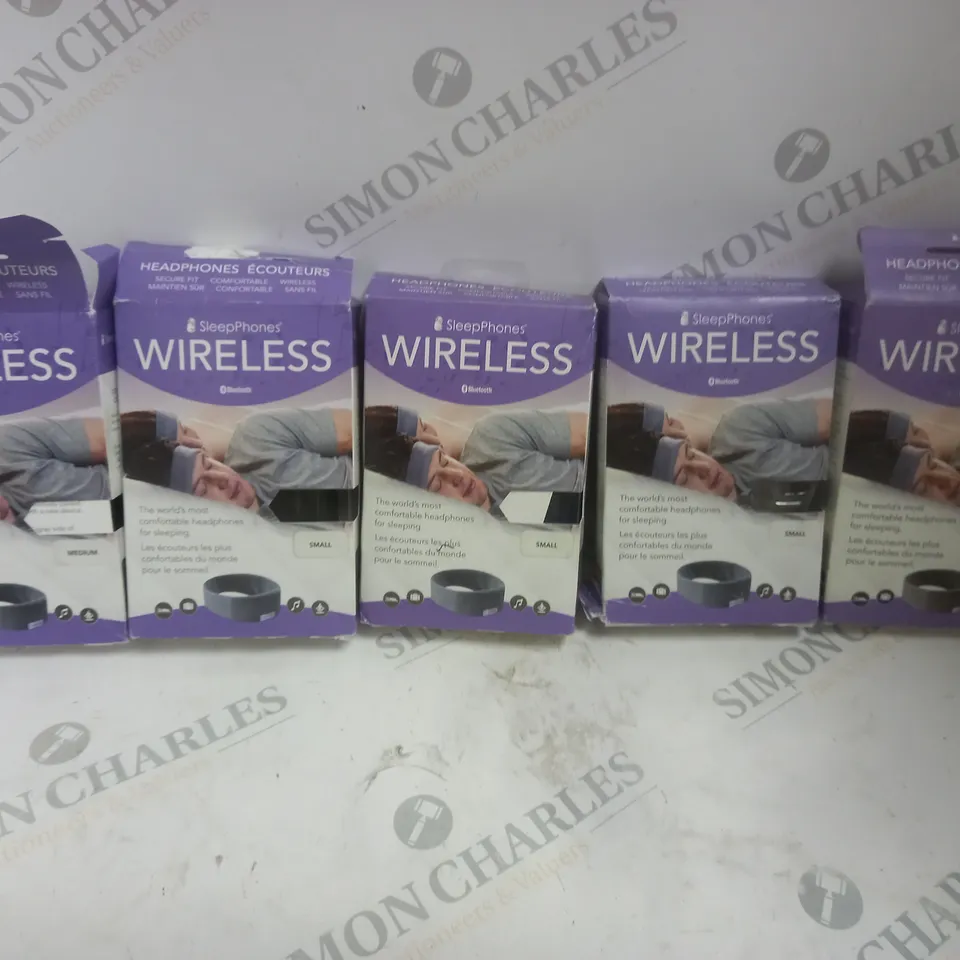 5 X BOXED SLEEPPHONES EFFORTLESS WIRELESS SLEEPING HEADPHONES IN VARIOUS SIZES & COLOURS 