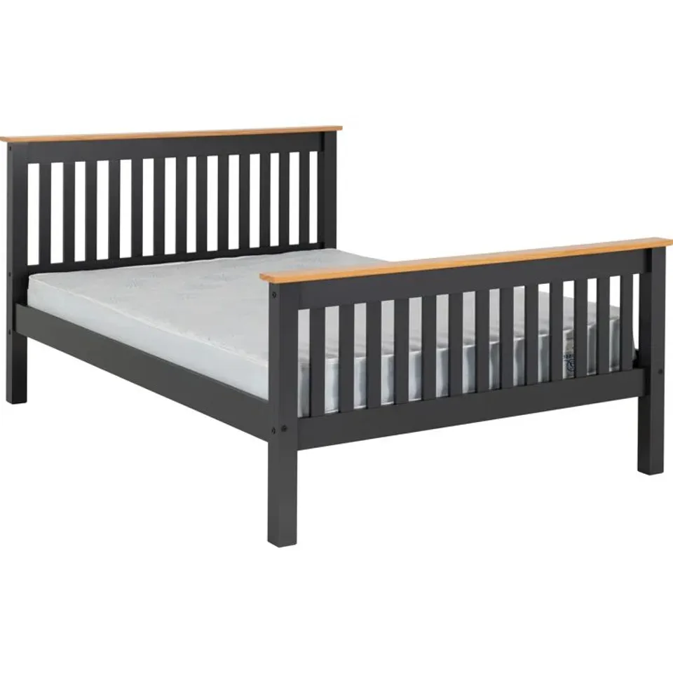 BOXED URSINA SINGLE BED FRAME - GREY (3 BOXES)