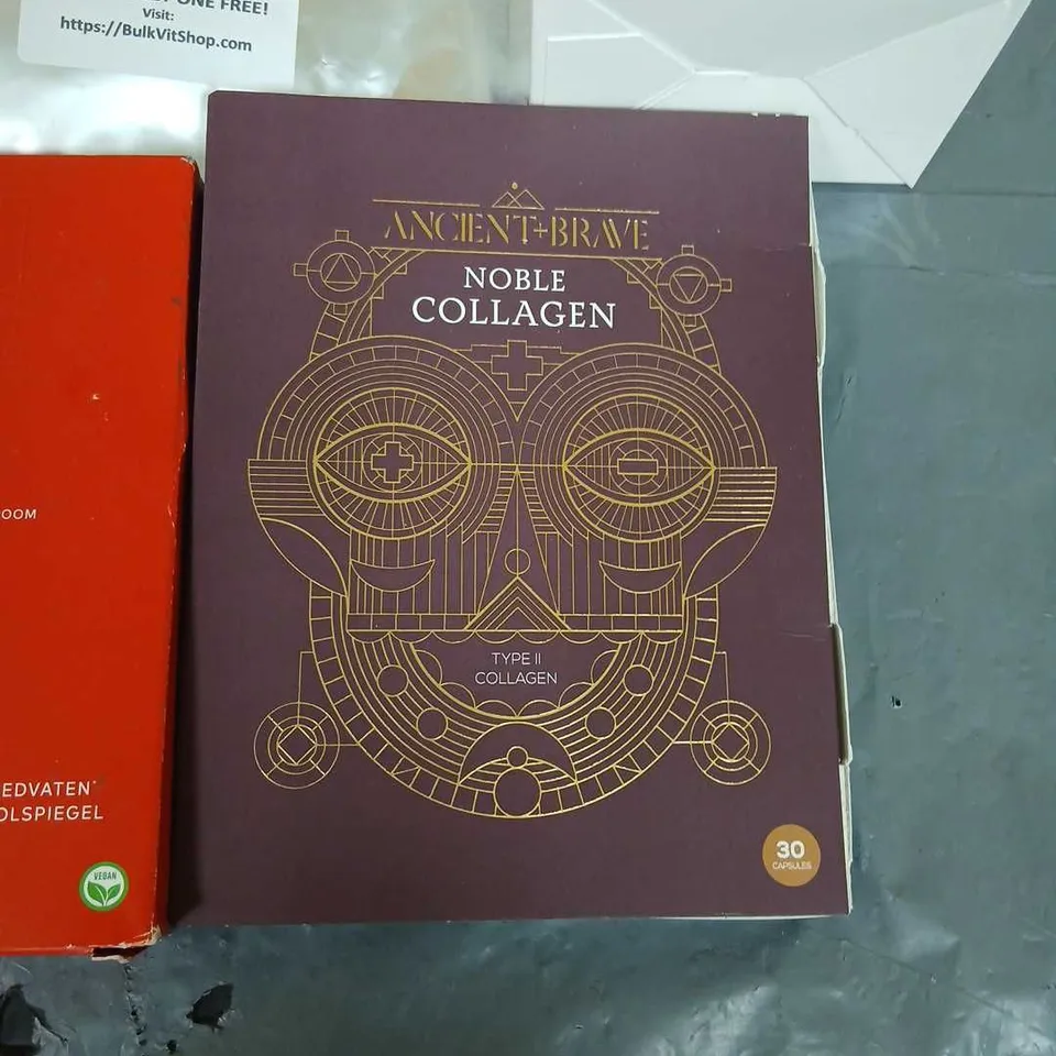 FIVE ASSORTED DIETARY SUPPLEMENTS: MAGNESIUM CITRATE 650MG CAPSULES, BERBERINE 1100MG TABLETS, JEČMEN GREEN WAYS ORIGINAL, HEART SUPPORT VEGAN TABLETS, NOBLE COLLAGEN TYPE II