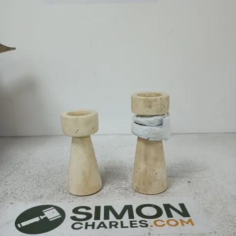 2 CONCRETE CANDLE HOLDERS