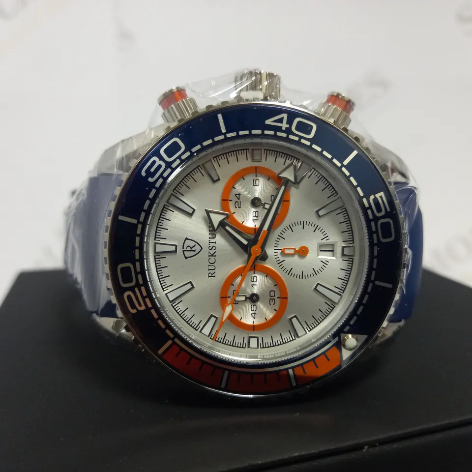 RUCKSTUHL CHRONOGRAPH STYLE RUBBER STRAP WATCH