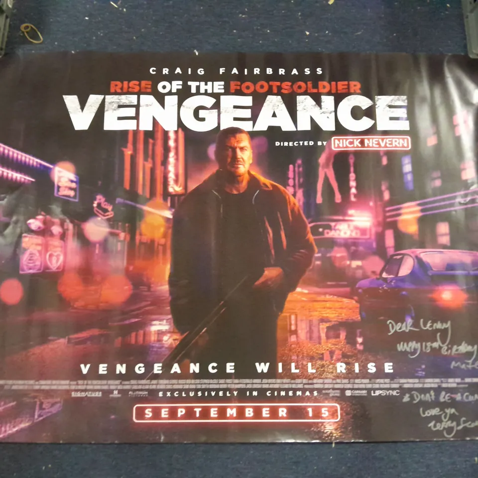 SIGNED PERSONALISED RISE OF THE FOOT SOLDIER VENGEANCE MOVIE POSTER 