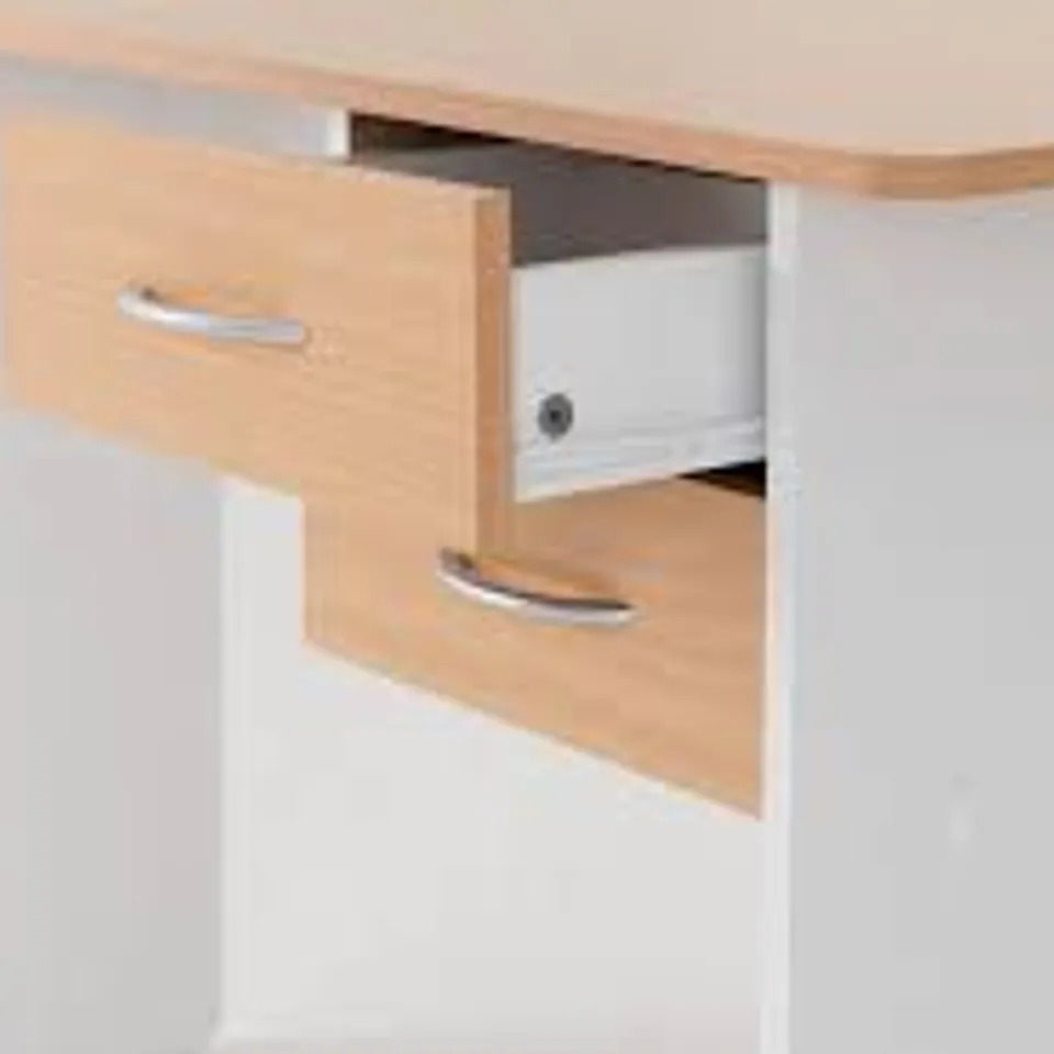 BOXED JENNY 2 DRAWER CHEST - BEECH/WHITE