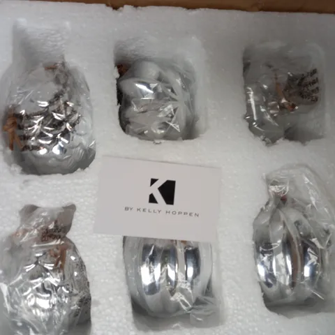 KELLY HOPPEN SET OF 6 ULTIMATE CHRISTMAS TREE DECORATIONS