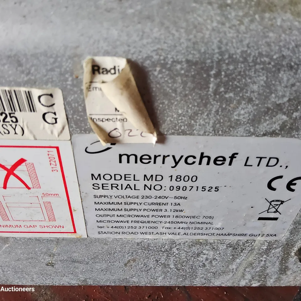 MERRYCHEF COMMERCIAL MICROWAVE Model MD1800