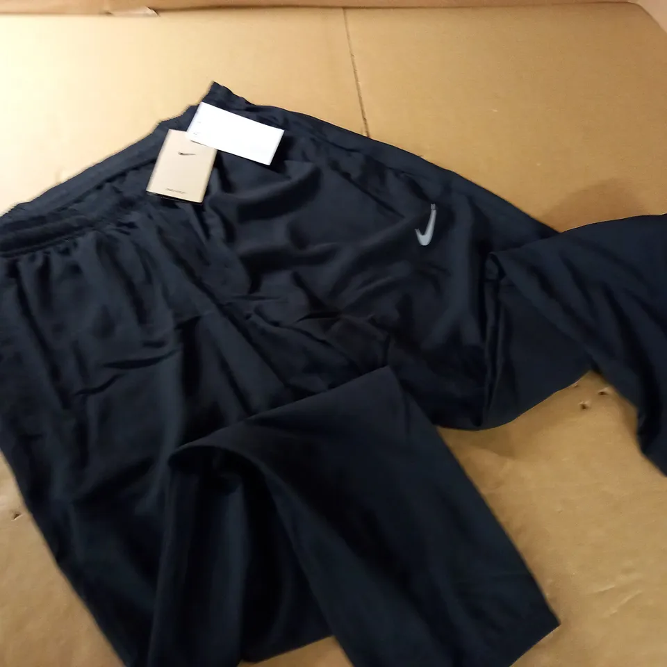 NIKE DRI-FIT BLACK RUNNING TROUSERS - LG