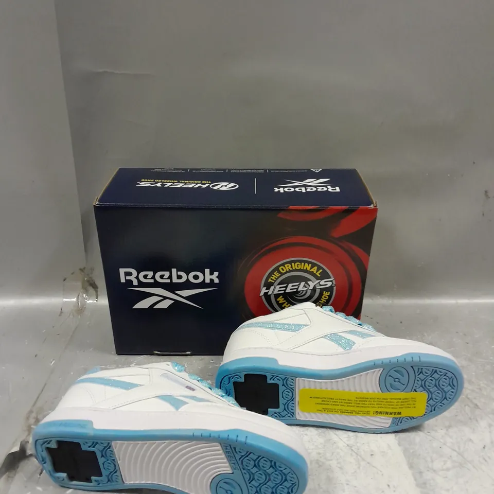 BOXED PAIR OF REEBOK HEELYS CLUB C BLUE UK 2 