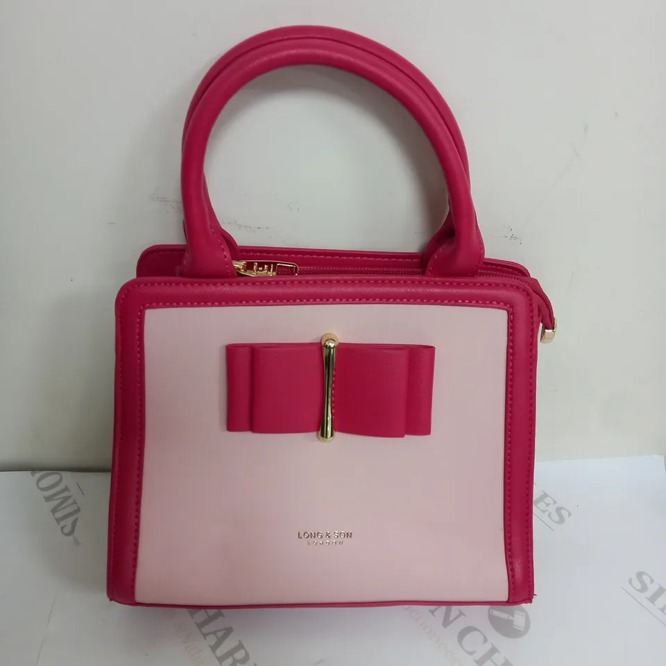 LONG&SON LONDON PINK BUCKLE DETAILED HANDBAG