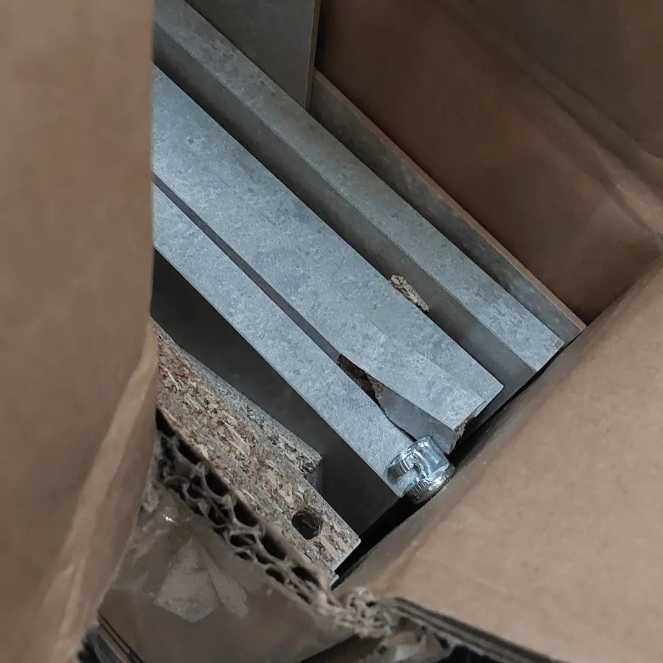 BOXED KABISHA MANUFACTURED WOOD BEDSIDE TABLE - GREY (1 BOX)