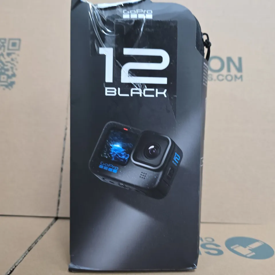 GOPRO HERO12 BLACK ACTION CAMERA WITH MOUNTING ACCESSORIES IN CASE
