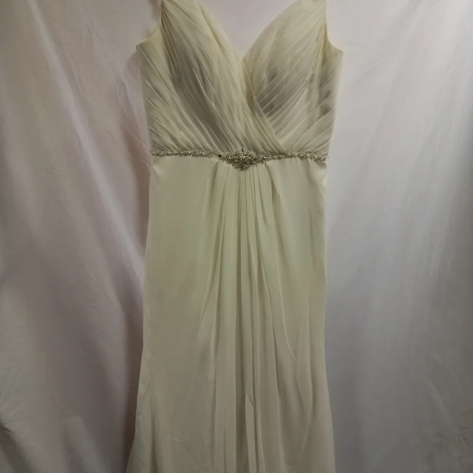 BERKETEX BRIDE EL166247 WEDDING DRESS, IVORY/SILVER - SIZE 16 