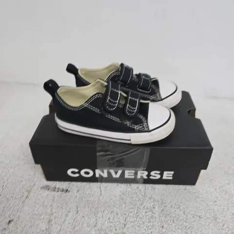 BOXED CONVERSE INFANT ALL STAR TRAINERS IN BLACK - UK 9
