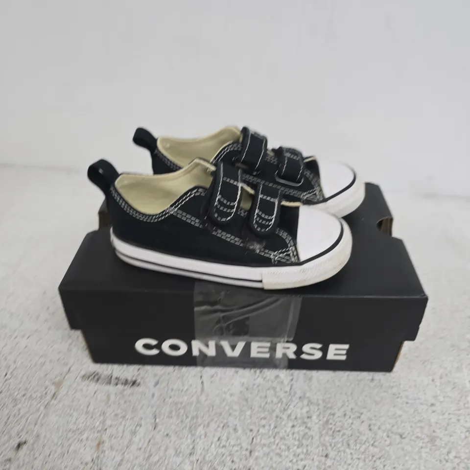 BOXED CONVERSE INFANT ALL STAR TRAINERS IN BLACK - UK 9