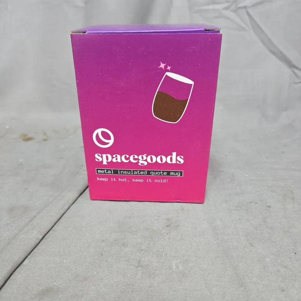 SPACEGOODS METAL INSULATED QUOTE MUG BOXED
