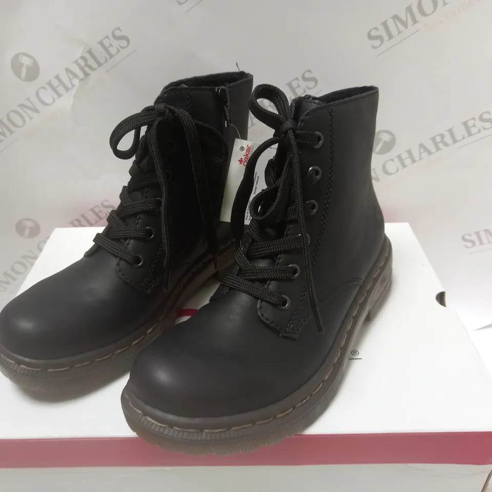 BOXED RIEKER LACED ANKLE BOOTS - SIZE 4