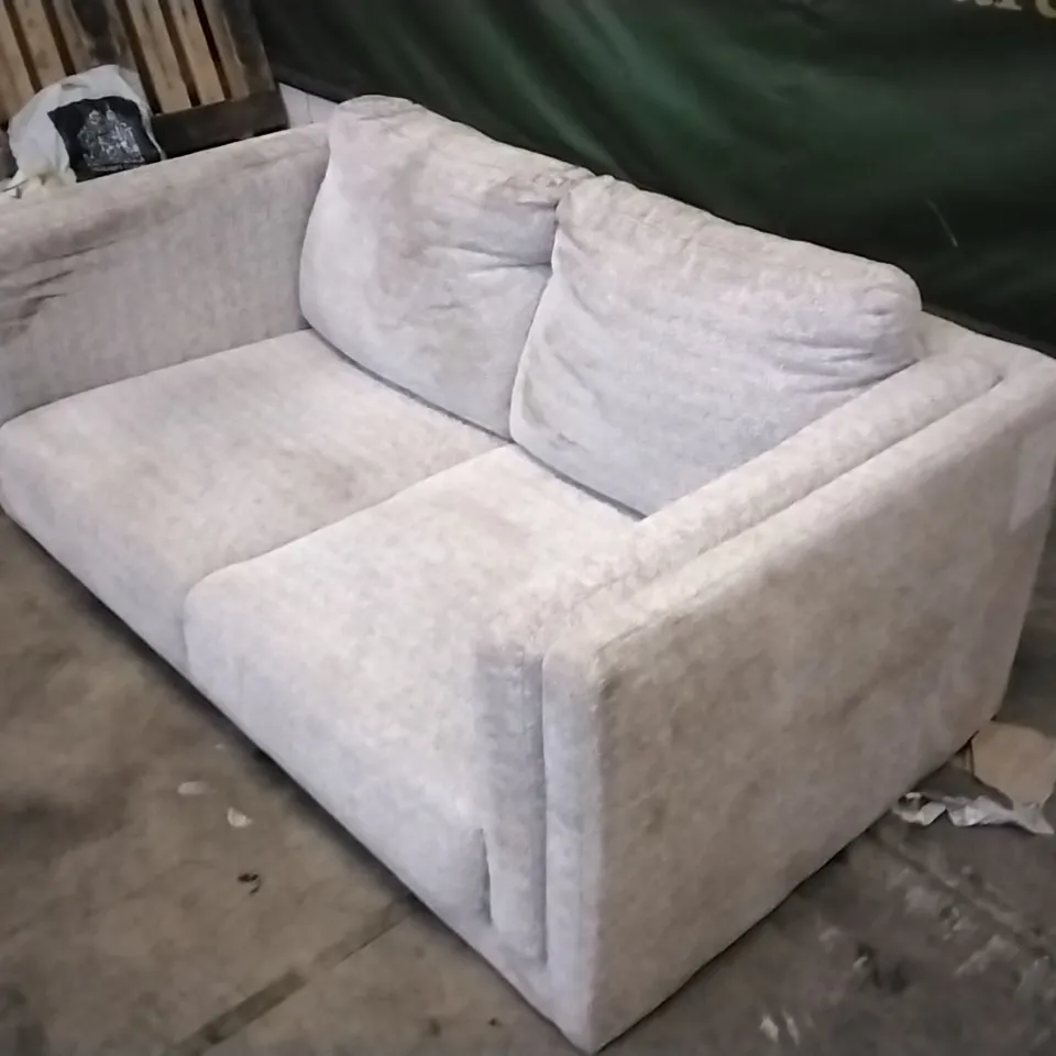 QUALITY DESIGNER CREAM FABRIC 2 SEATER SOFA 