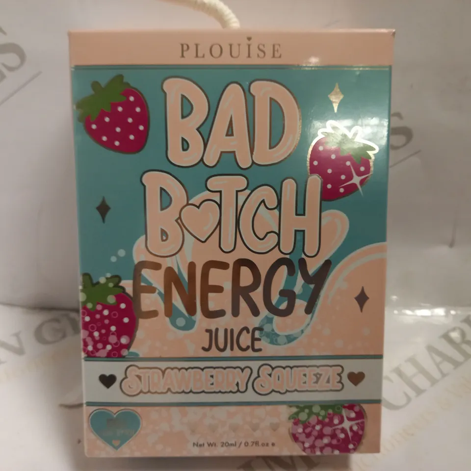 PLOUISE BAD B*TCH ENERGY JUICE `STRAWBERRY SQUEEZE` LIP OIL - 20ML
