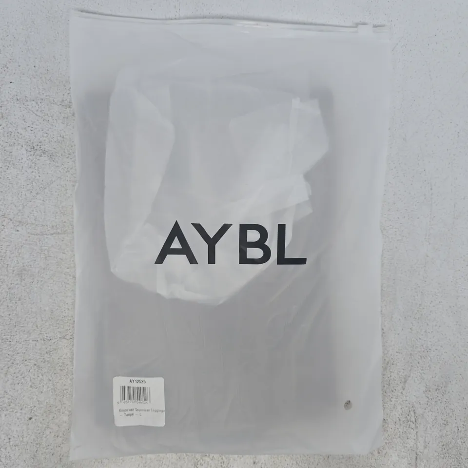 BAGGED AYBL EMPOWER SEAMLESS LEGGINGS IN TAUPE SIZE LARGE