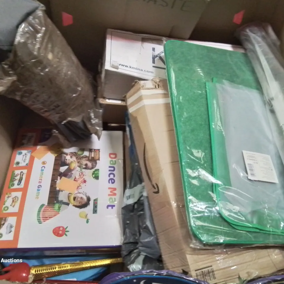 PALLET CONTAINING VARIOUS ASSORTED ITEMS TO INCLUDE: KIDS DREAM TENTS, INFARED PANEL HEATER, ELECTRIC CLOTHES DRYER, DANCE MAT, KIDS KITCHEN AND LOTS MORE UNMARKED BOXED ITEMS 