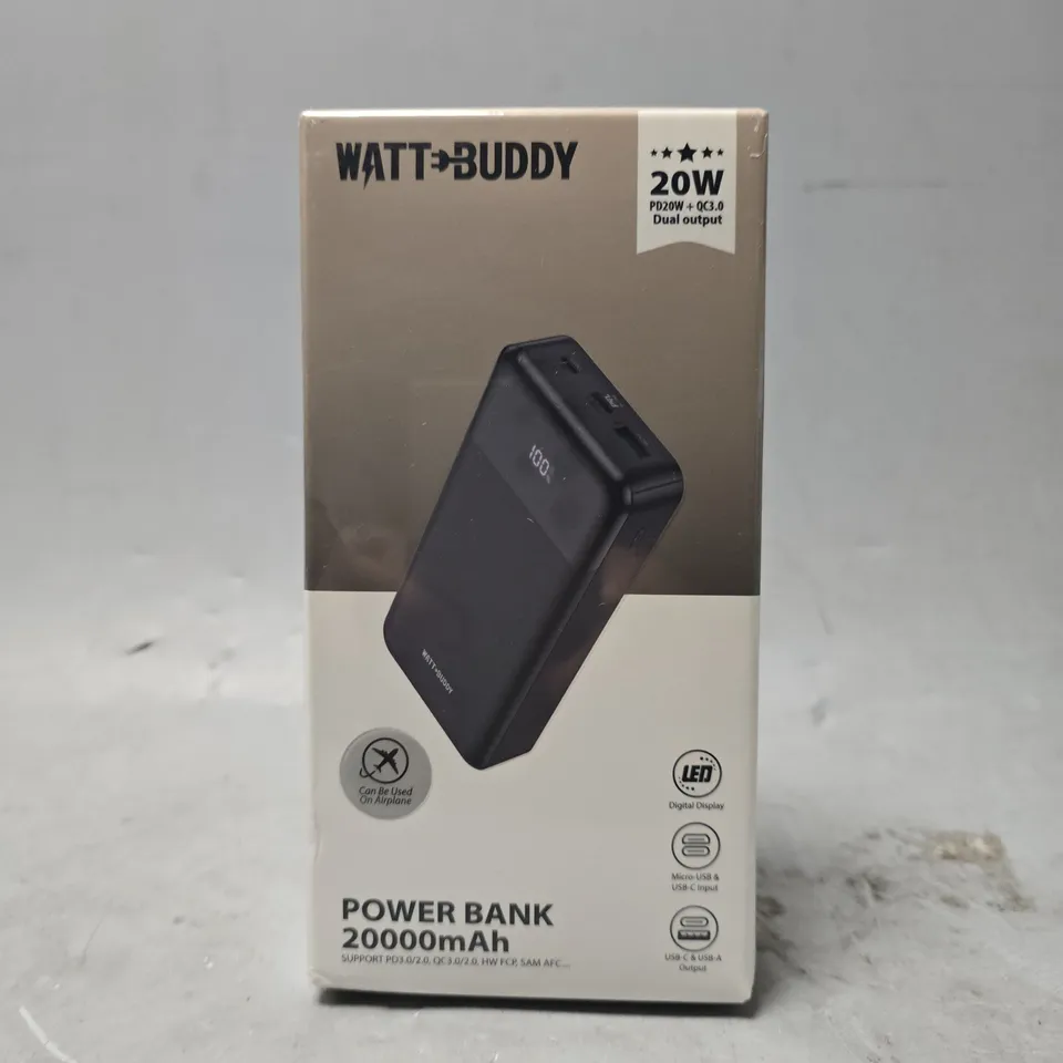 SEALED WATT BUDDY POWER BANK 20000MAH 