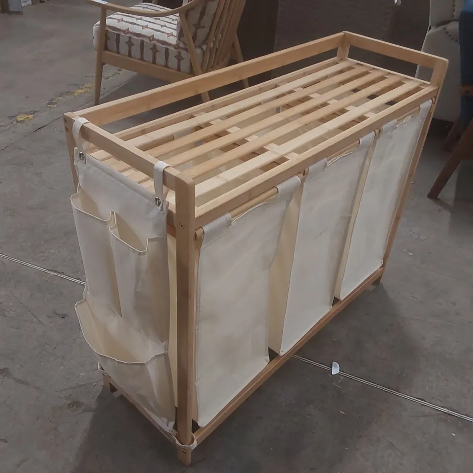 FABRIC LAUNDRY SORTER WITH HANDLES COLOUR: CREAM WHITE