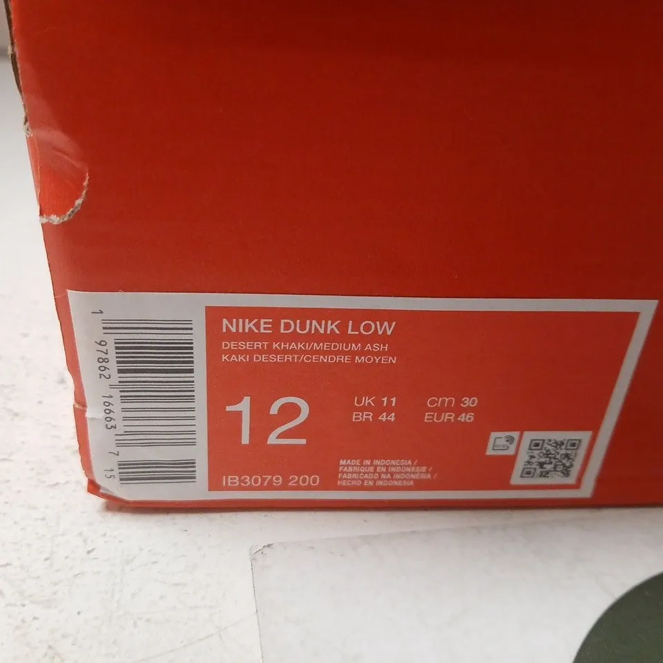 NIKE DUNK LOW – DESERT KHAKI / MEDIUM ASH, MEN'S SNEAKER (BOXED) - UK 11