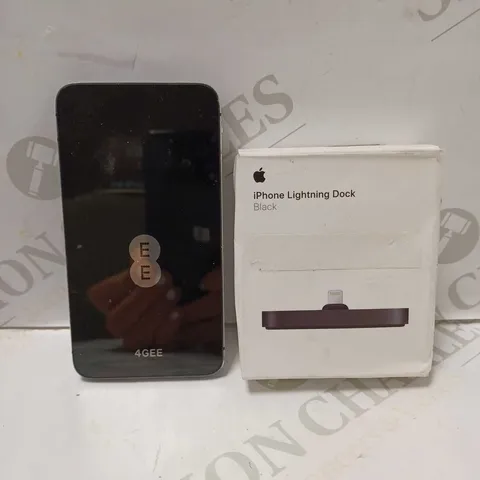 LOT OF 2 IPHONE LIGHTNING DOCK A1717 - BLACK & HUAWEI E5878S-32 EE 4G (4GEE) WI-FI HOTSPOT DONGLE
