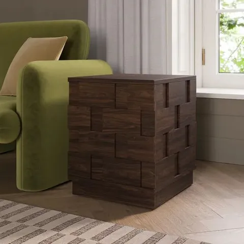 BOXED WATSON SIDE TABLE WALNUT EFFECT