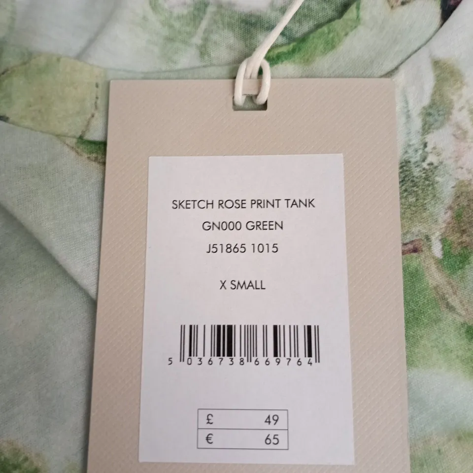 JIGSAW SKETCH ROSE PRINT TANK TOP – FLORAL SLEEVELESS UK XS