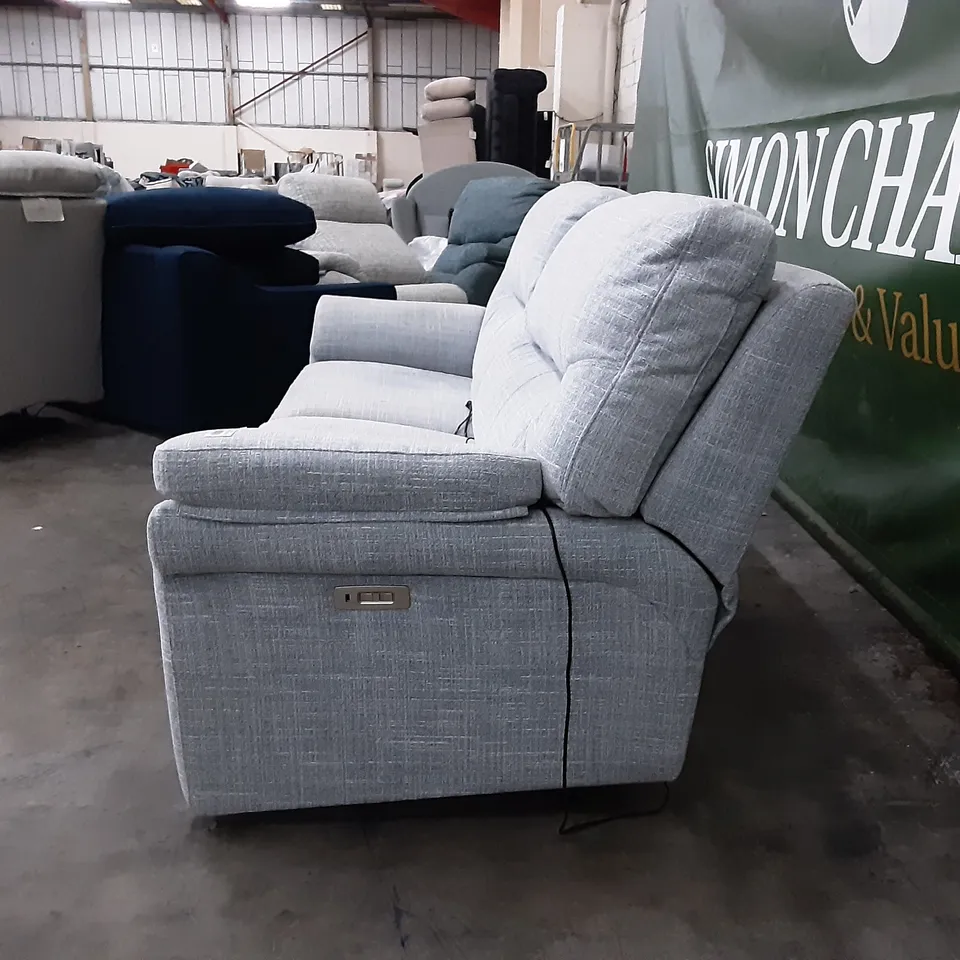 QUALITY BRITISH MANUFACTURED DESIGNER G PLAN SEATTLE 3 SEATER ELECTRIC RECLINING DOUBLE B932 BEACH DUCK EGG 