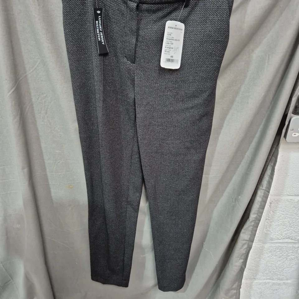 ANNA MONTANA ANGELIKA SLIM FIT TROUSERS - LUXURY JERSEY BISTRETCH, LIDO 130, EU SIZE 46